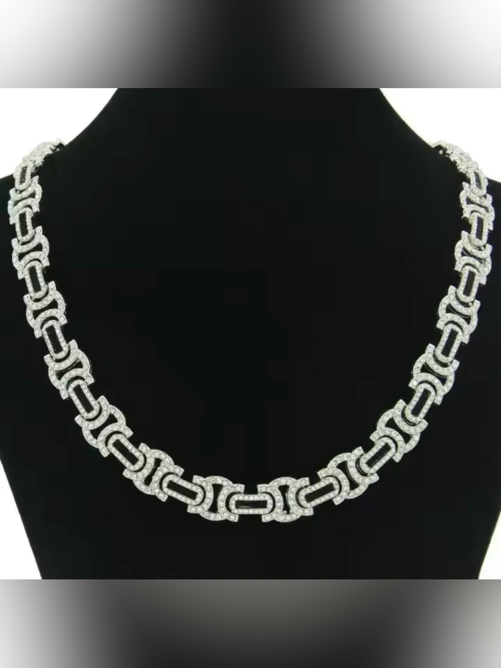 Iced Out Men's Silver Chain Necklace - King Chain Style
